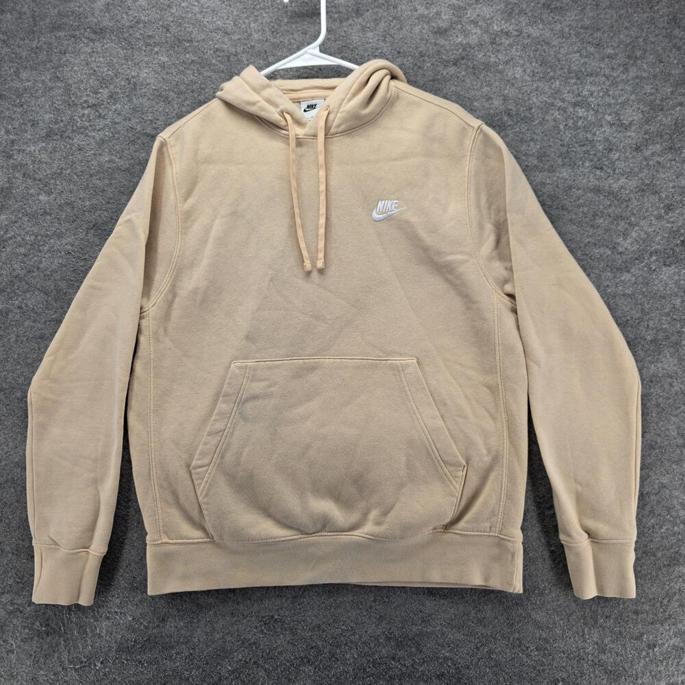 Nike Hoodie Mens M Beige Heavyweight Lined Pullover Hooded Fleece BV2654-801